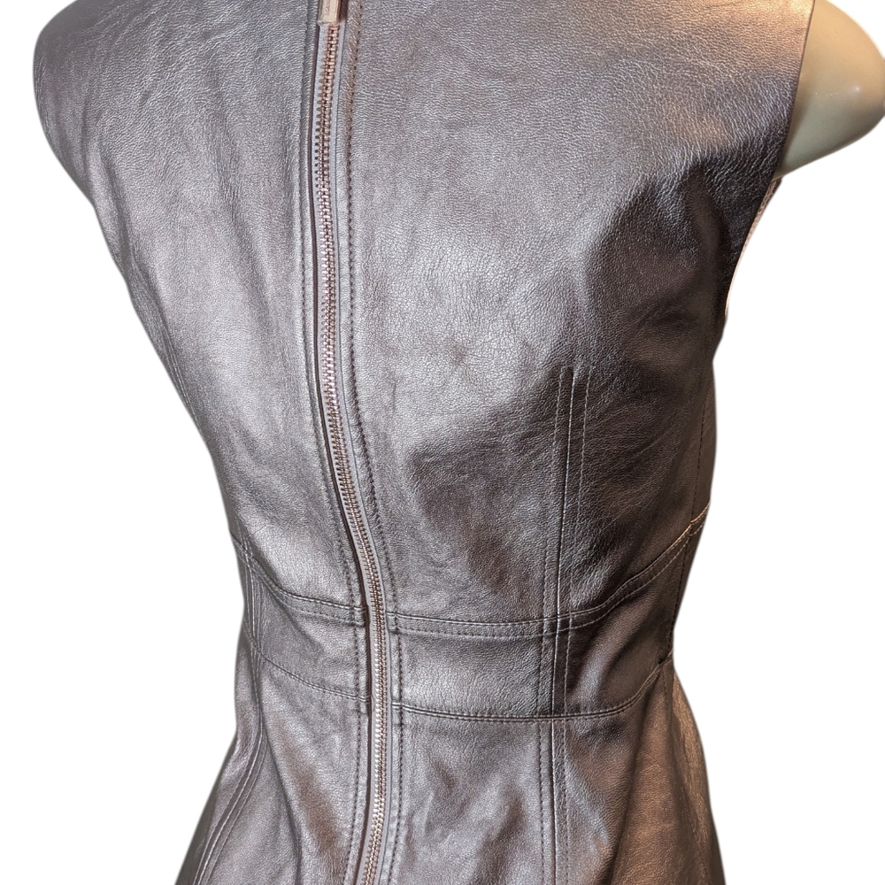 A/X Armani Exchange Metallic Pink Faux Leather Mini Dress Women's Size 2 - Picture 9 of 16